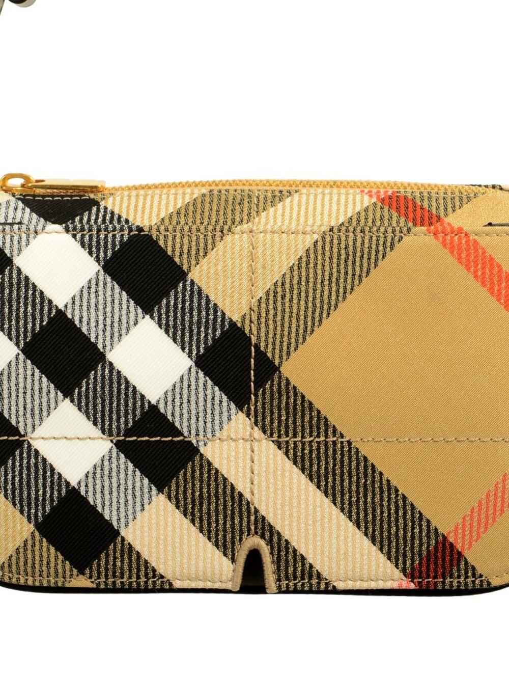 Burberry "LL Snip S Crossbody" Leather & Canvas Sand Check Handbag Shoulder Bag - Picture 2 of 7